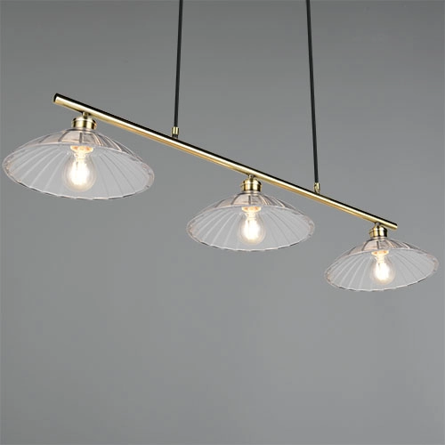 Lampe pendante classique Eluna Vieille laiton à 3 lumières Trio 4017807682526