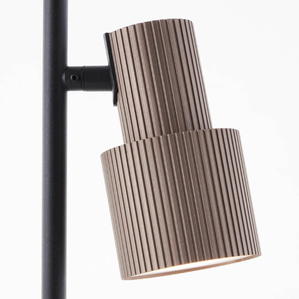 Lampe de table design Cadiz noir avec verre ambré Brilliant 4004353446917