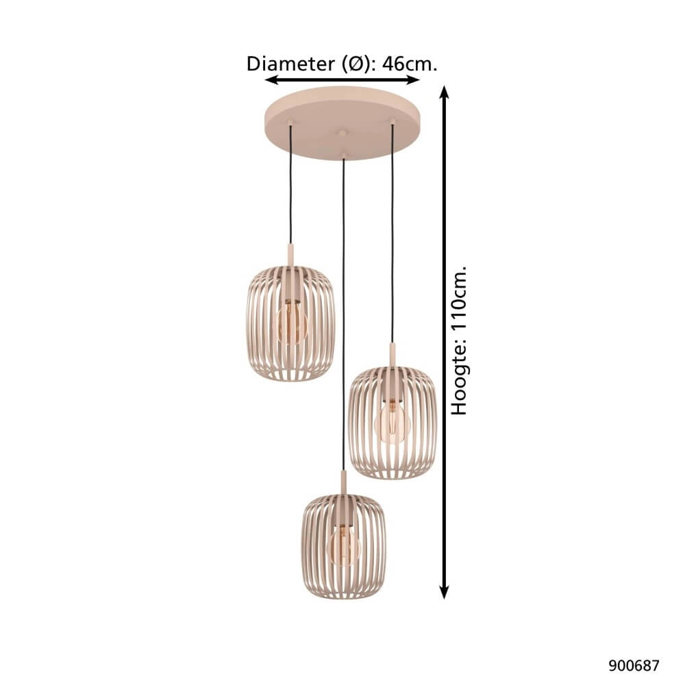 Lampe suspendue sable Romazzina 3 lumières Eglo 9008606258574