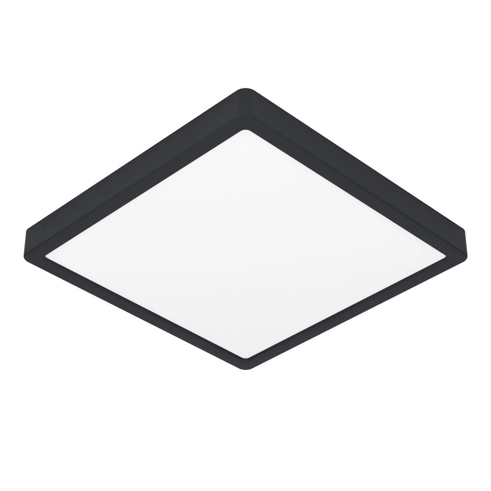 Lumière de plafond IP44 Fueva 6-Z Carré - Noir - 29,5x29,5 cm