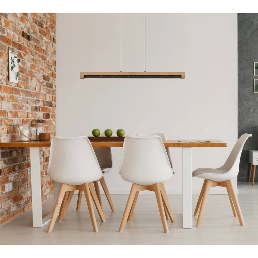 Suspension design Starla noir avec bois 85cm Globo 9007371456291