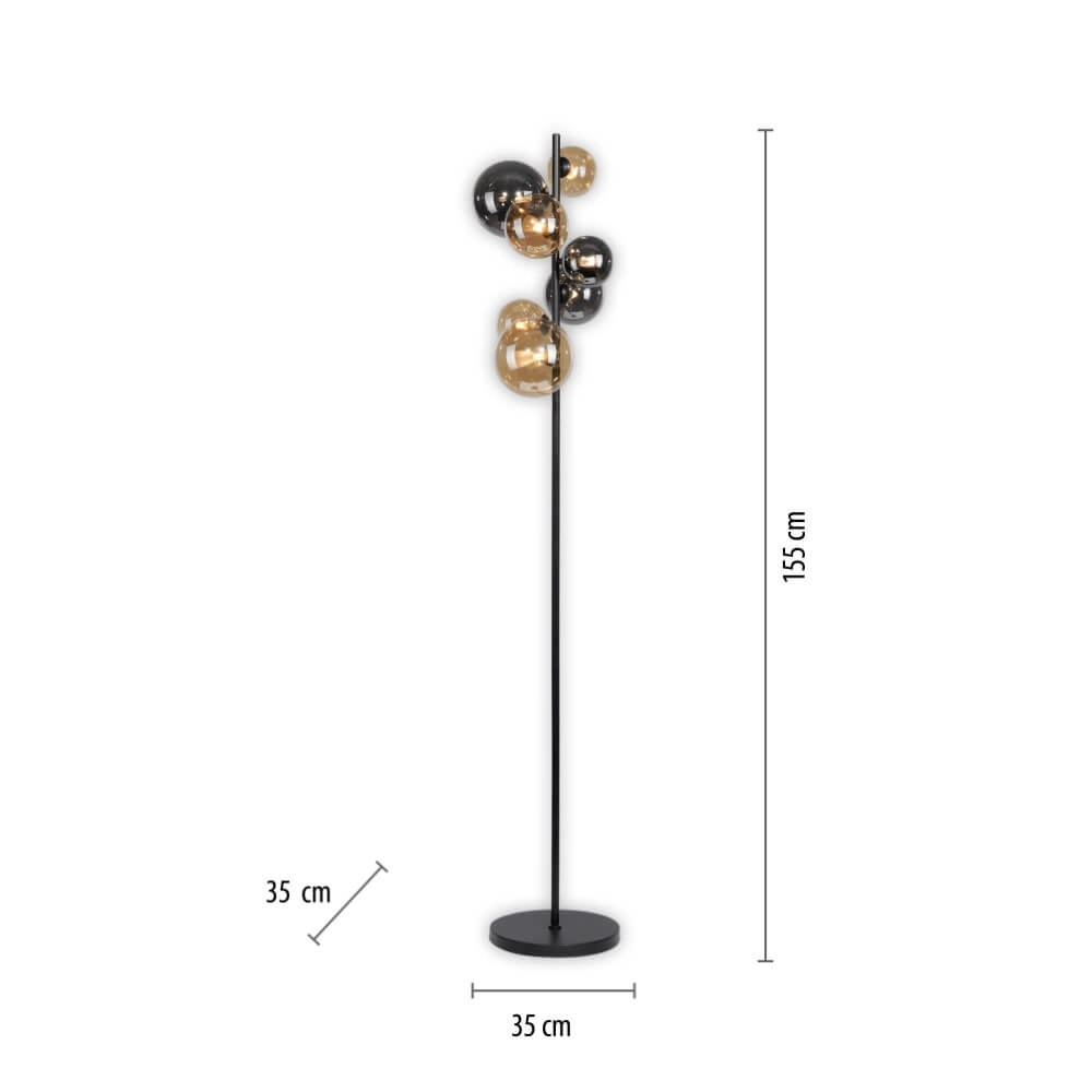 Lampadaire noir Popsicle conception Paul Neuhaus 4012248375532