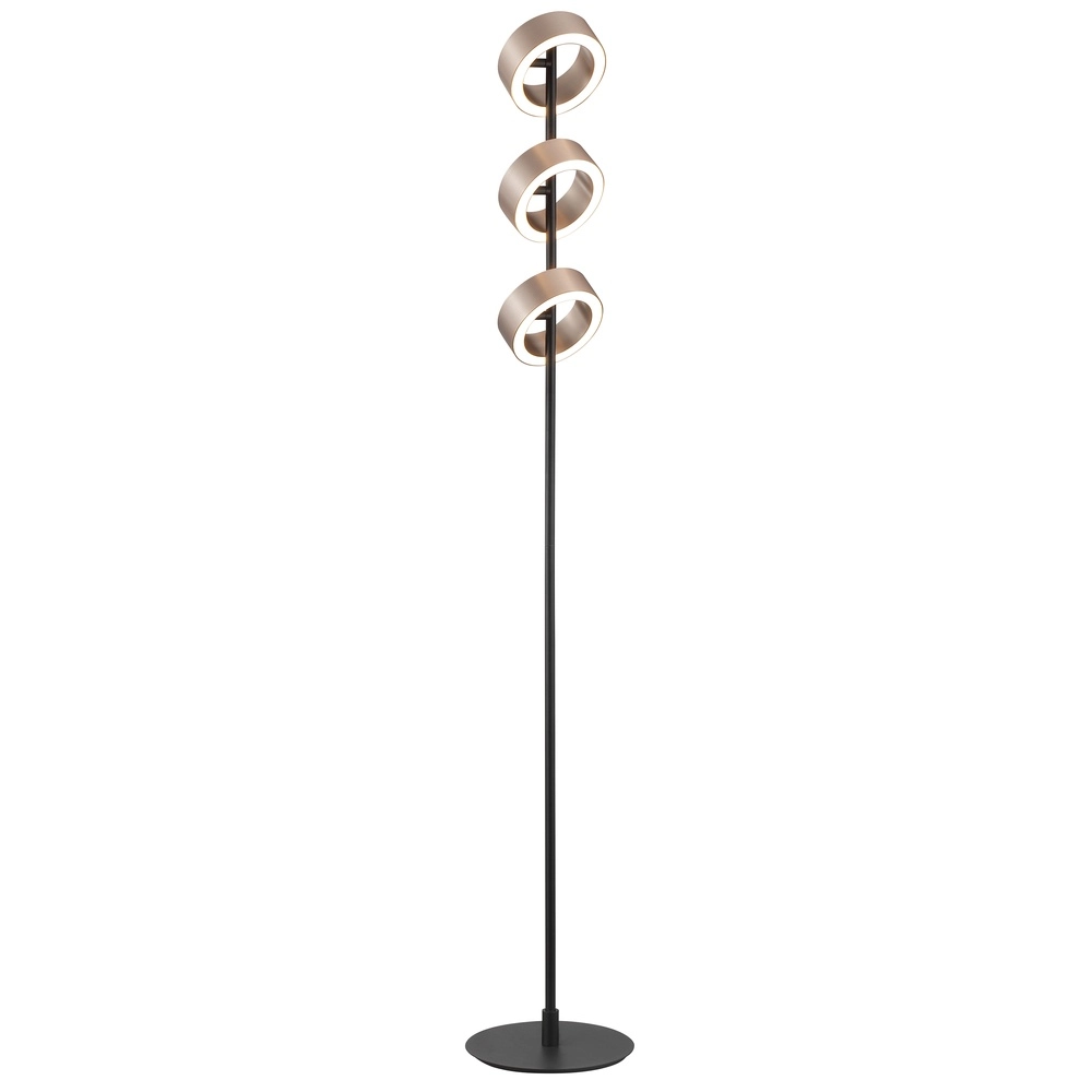Lampadaire de conception Axion Noir avec brun Brilliant 4004353477171