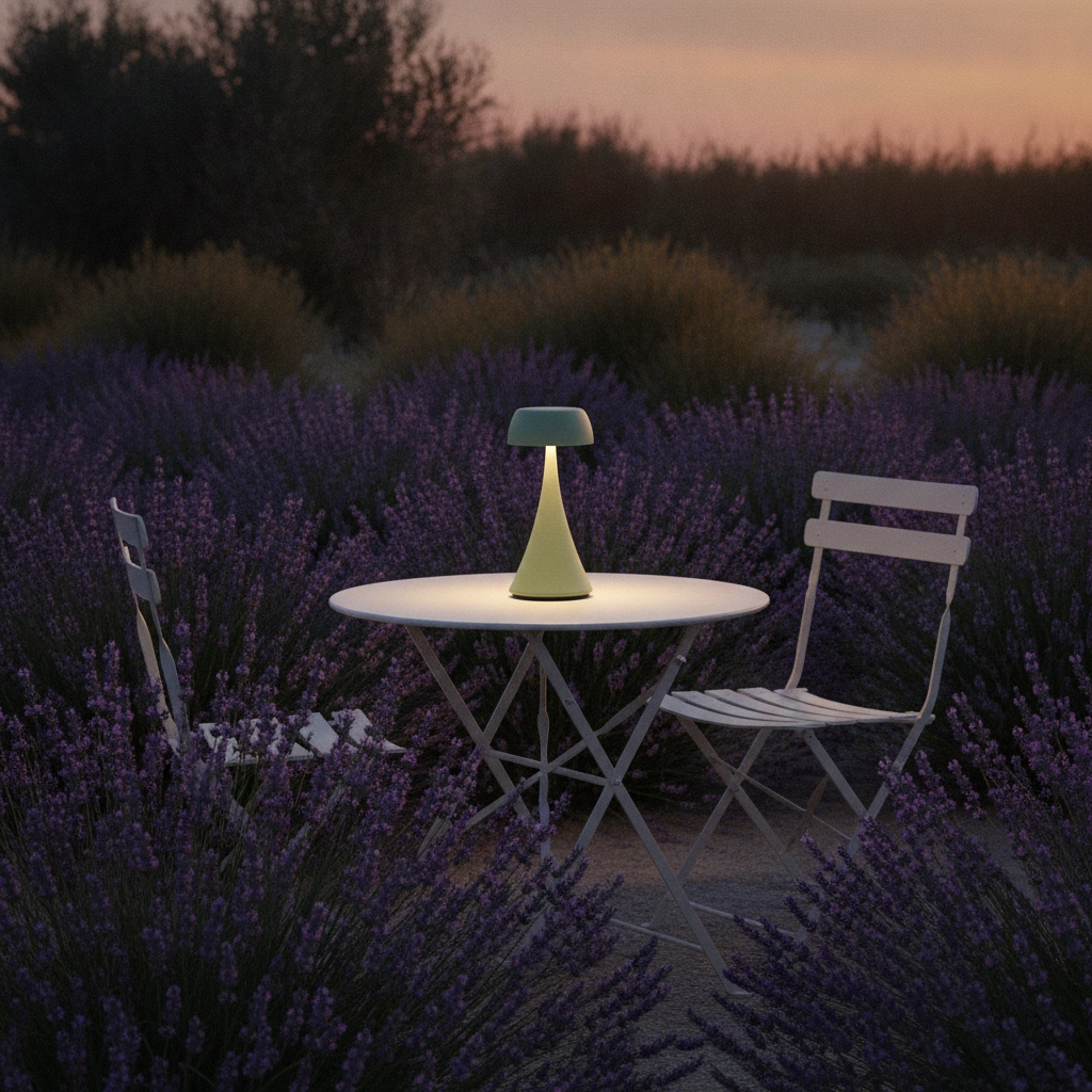 Lampe de table Ycro vert olive avec USB