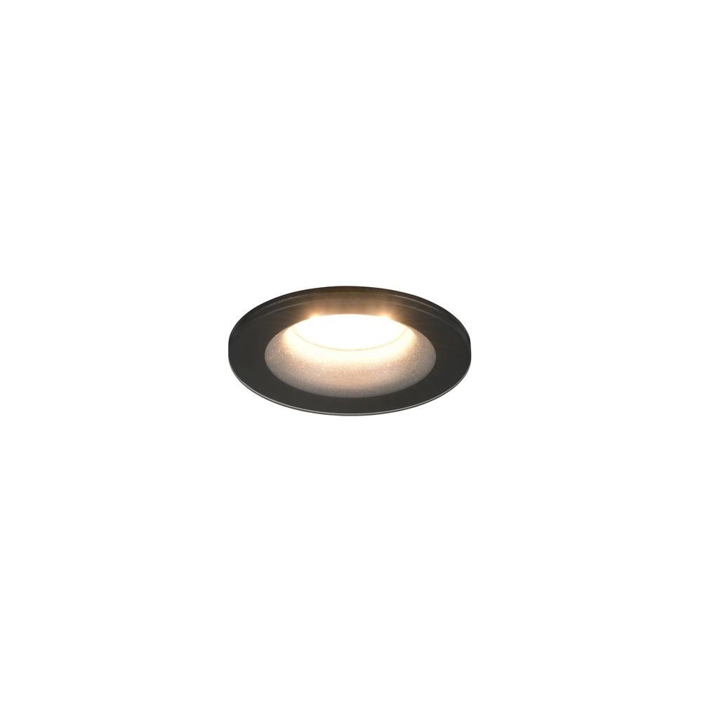 Projecteur rond encastré Fjell IP44 noir