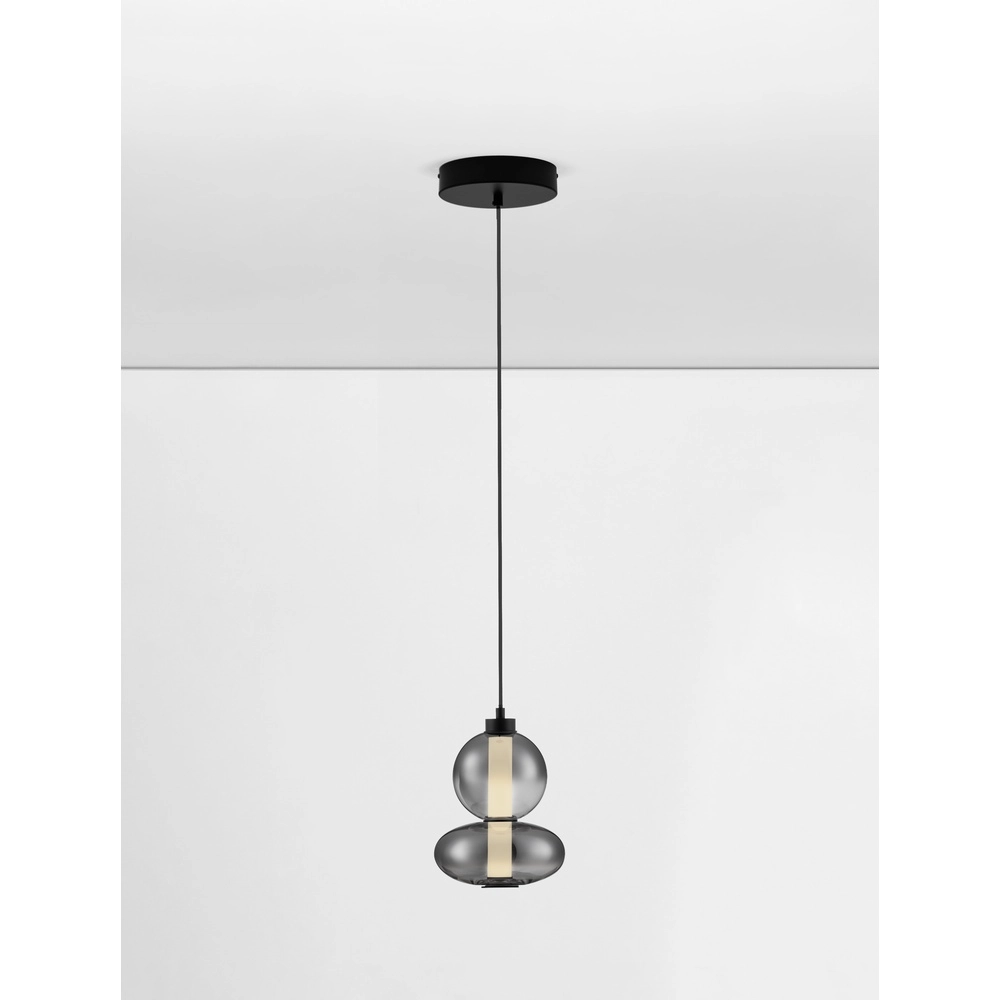 Suspension Bally Verre fumé 27,5 cm Lyora 5212017449153