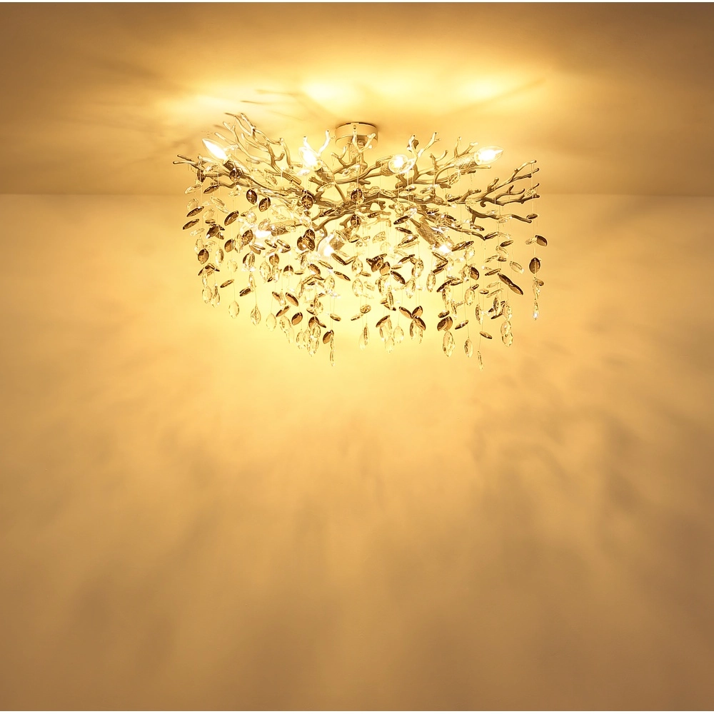 Lampe de plafond Queena Gris argenté Globo 9007371533657