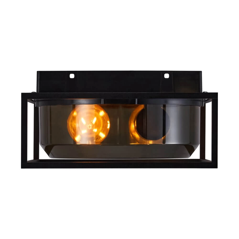 Plafonnier noir IP44 Griffin avec fenêtre anti-fumée Nordlux 5704924010767