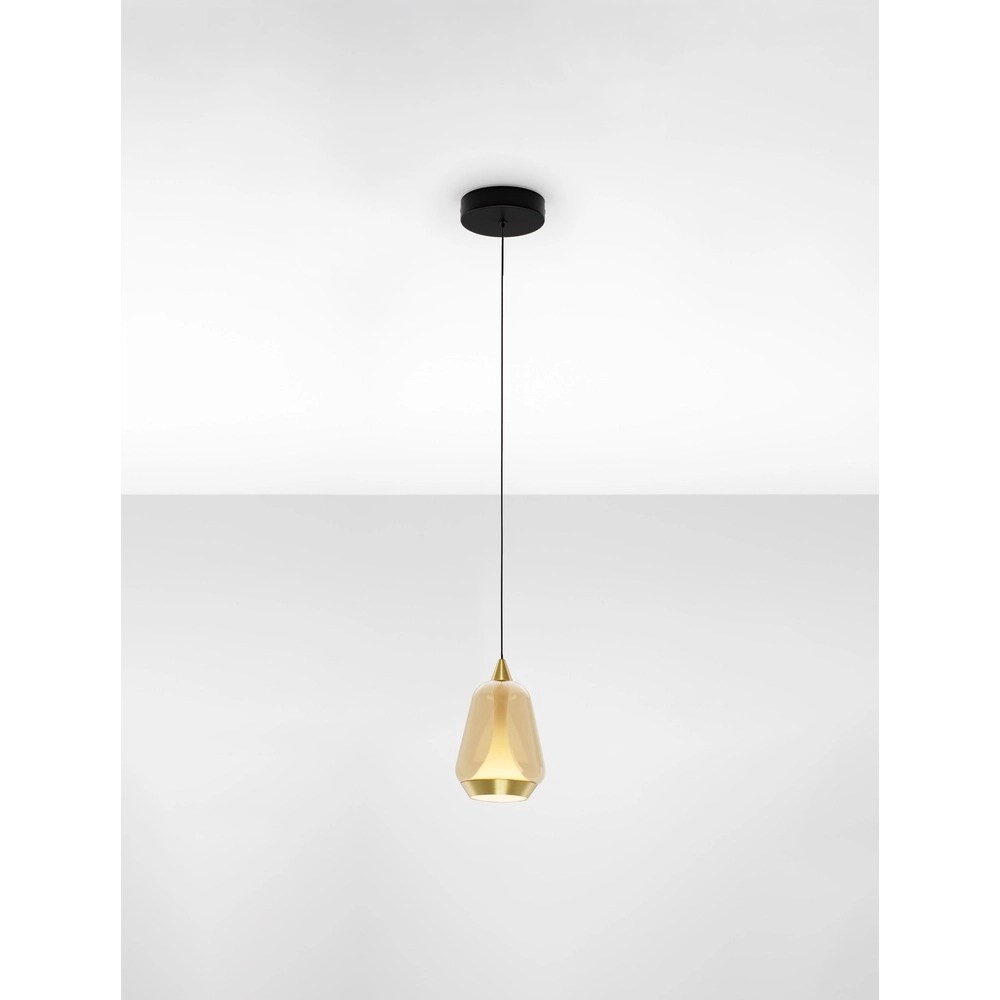 Suspension design Alish 1 verre ambré clair Lyora 5212017477699