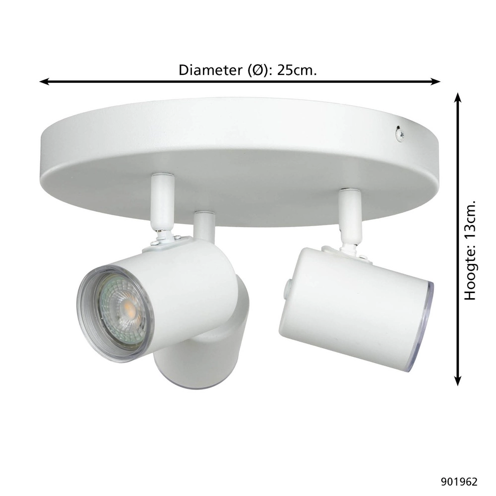 Spot monté en surface Consuma 1 3 lumières rondes blanches Eglo 9008606355907