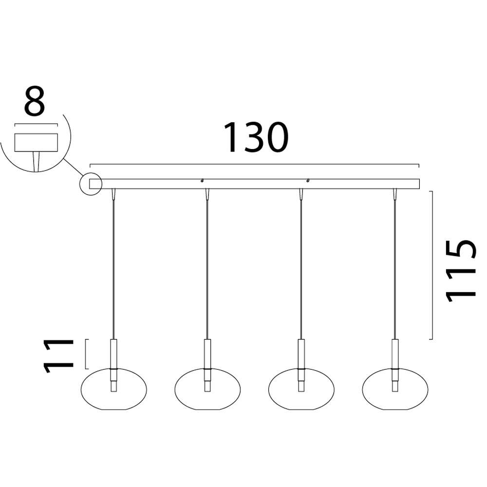 Lampe pendante 4L Ø 24cm Lido Onion avec du verre transparent Masterlight 8718121335278