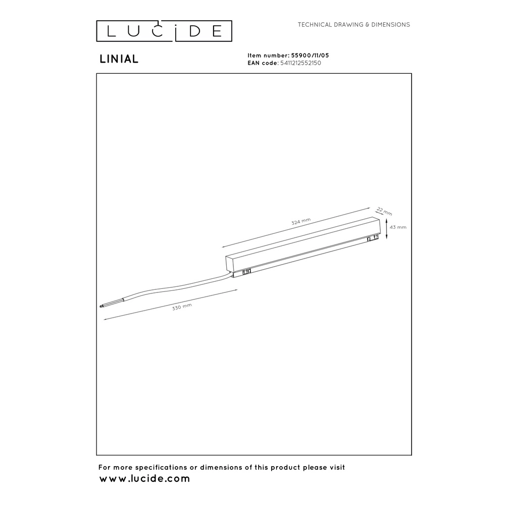 Pilote monophasé monté en surface Linial Champagne Premium by Lucide 5411212552150