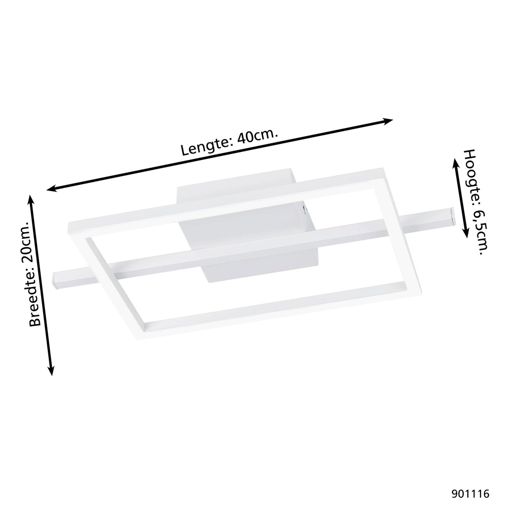 Lumière LED de plafond Amandolo Avec télécommande - blanc - carré Eglo 9008606303946