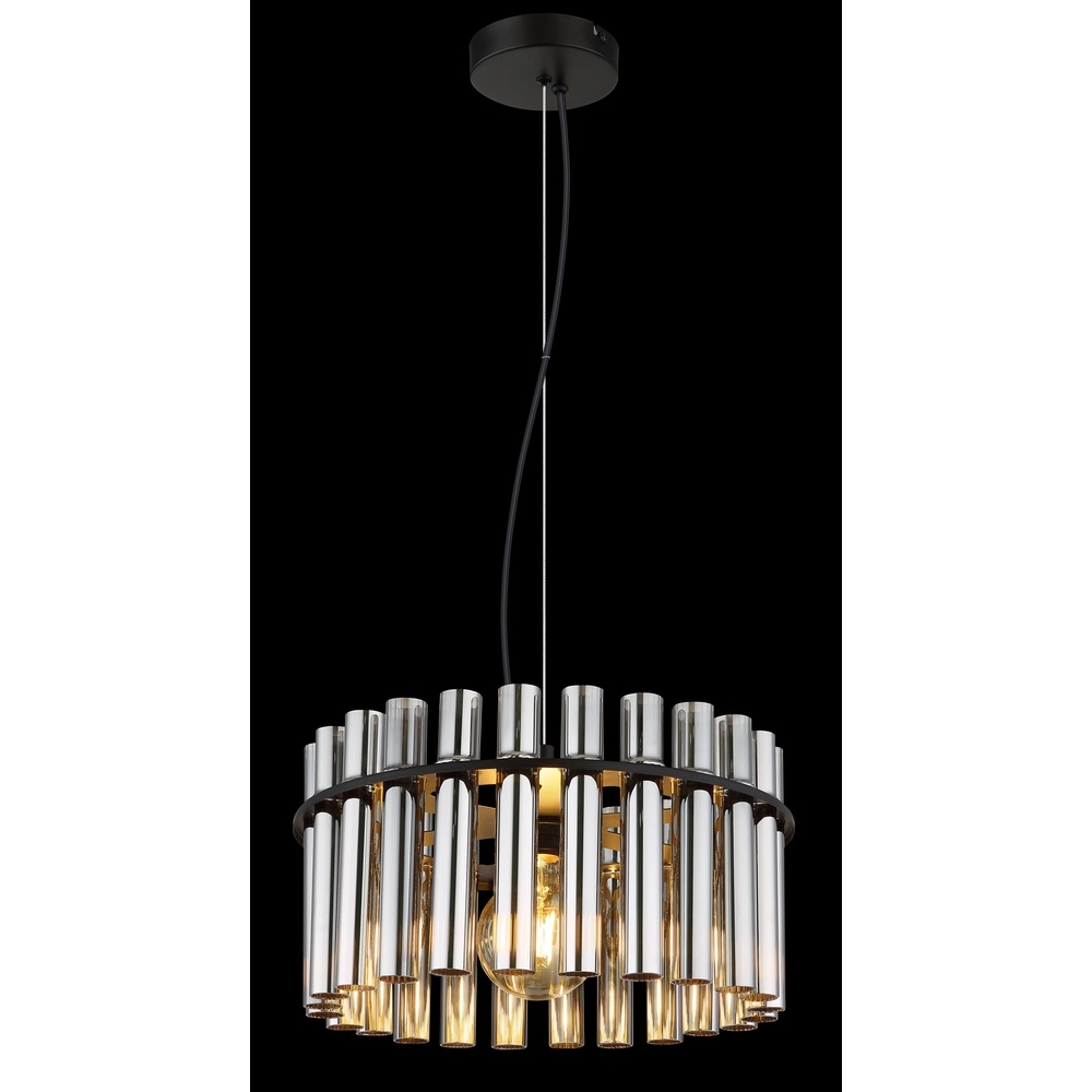 Lampe suspendue Gorley II noir avec des tiges en verre Globo 9007371586110