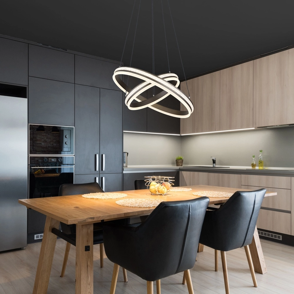 Lampe pendante de conception Grouni 2 anneaux en titane brossés Globo 9007371454990