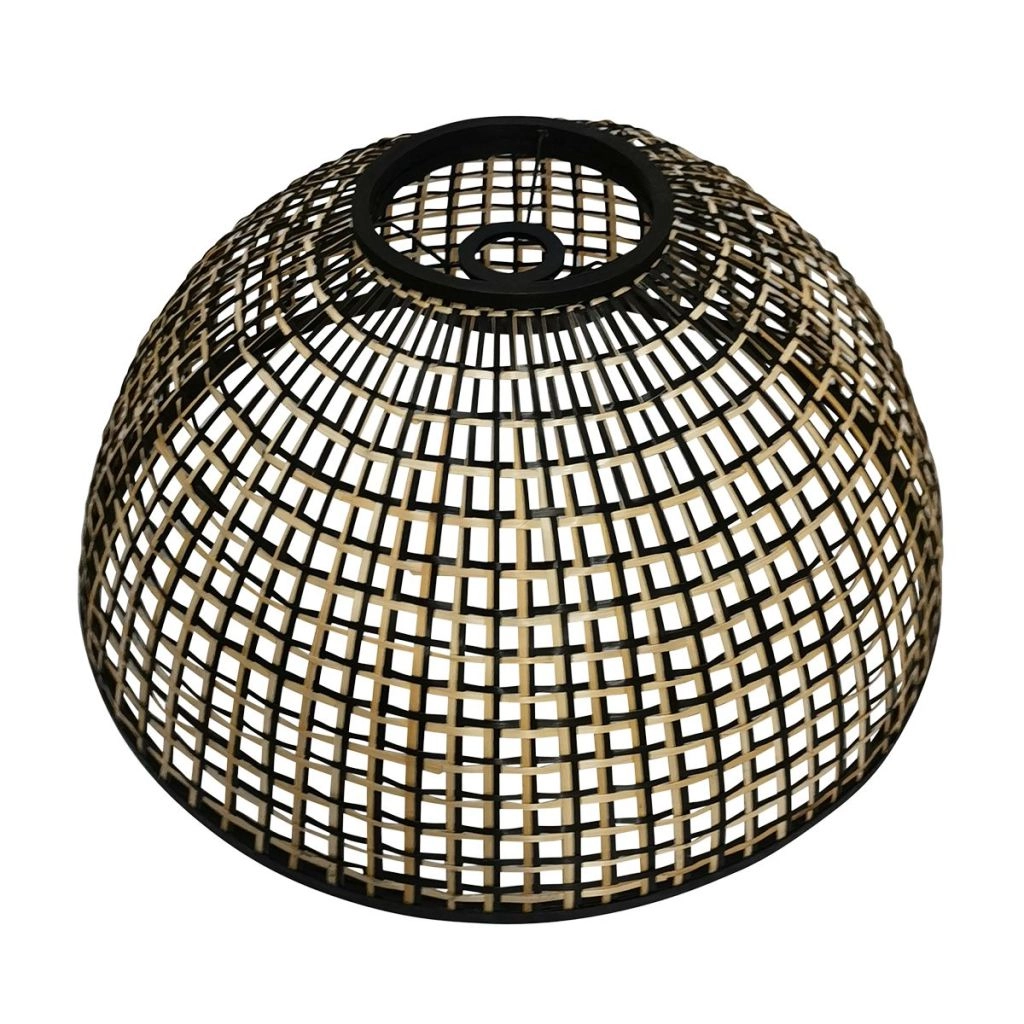 Lampe à arc noir Nox Light avec une teinte en bambou Ø60 cm Steinhauer 8712746183559