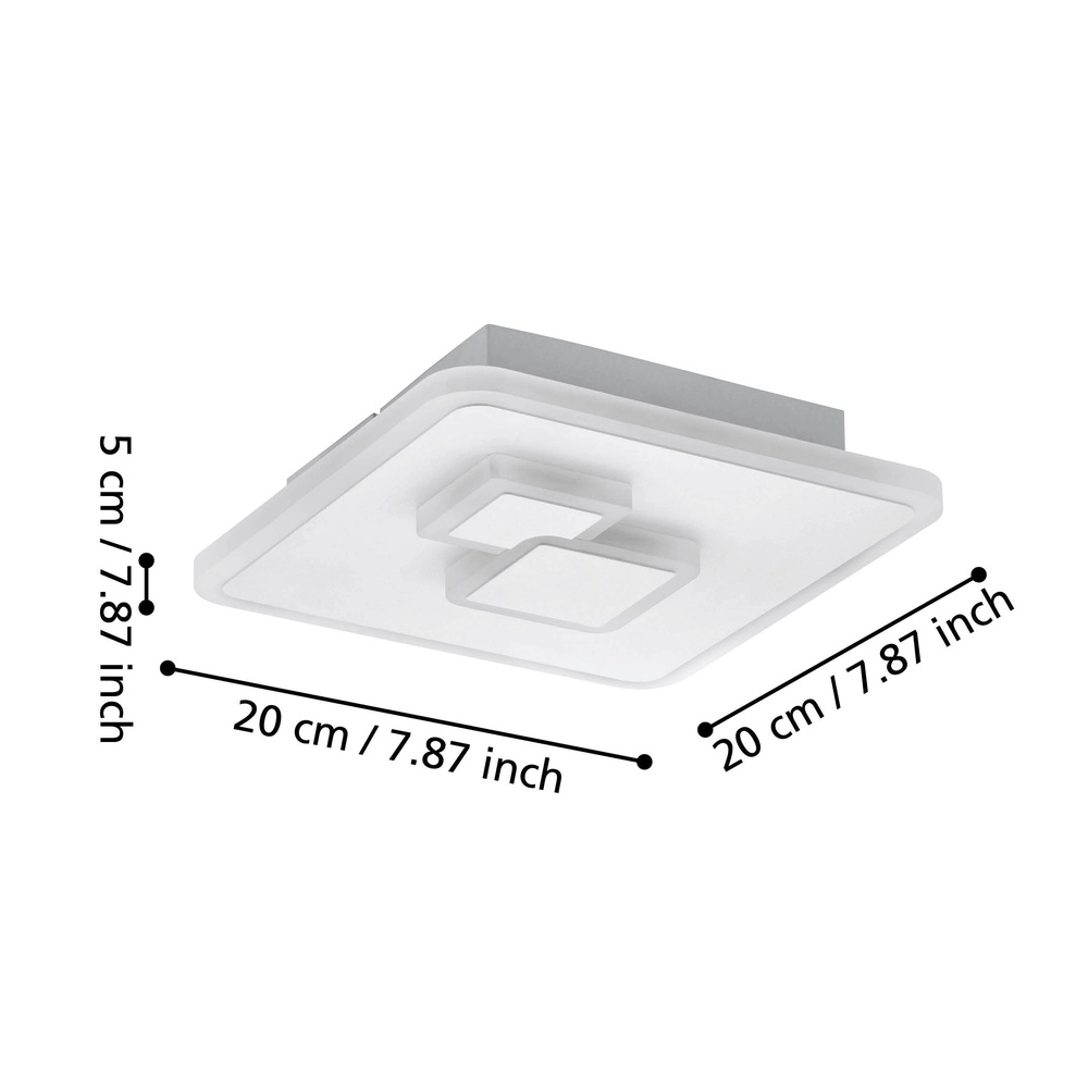 Lumière LED de plafond Cadegal 20x20cm - blanc Eglo 9002759339418