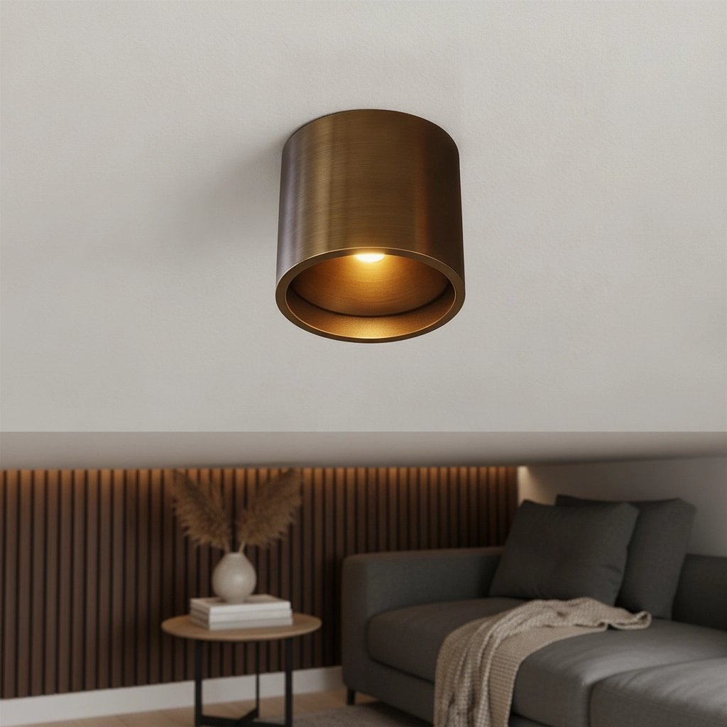 Spot de plafond led Orleans Bronze antique foncé sombre à chaud