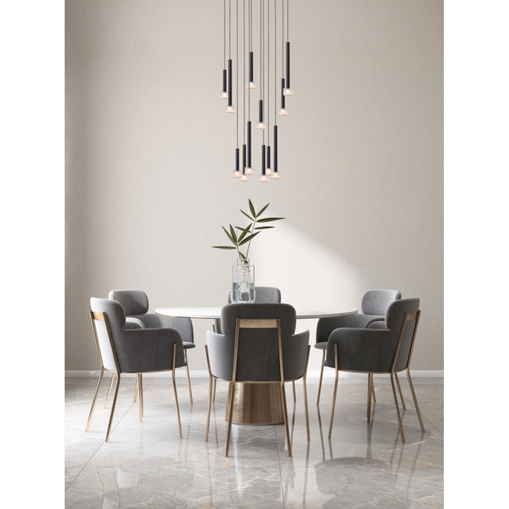 Suspension LED Fabro 12 feux - noir Masterlight 8718121317083