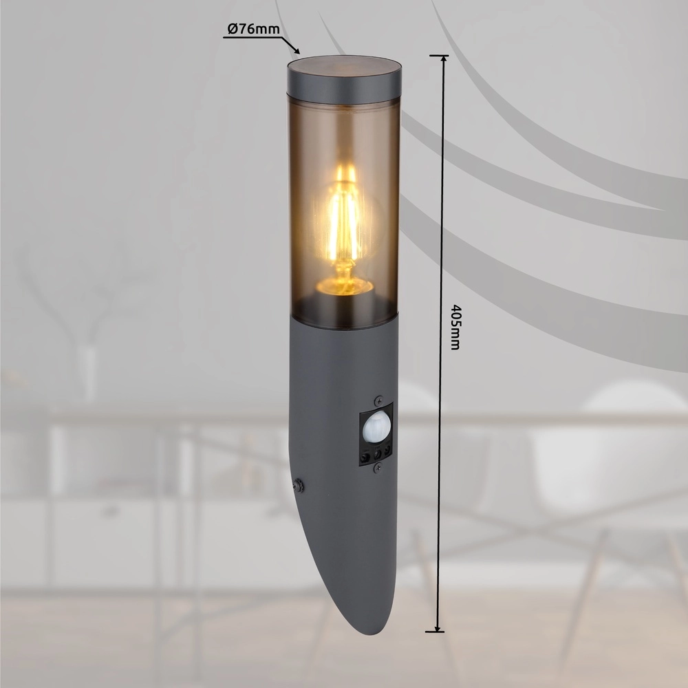 Lampe d’extérieur Boston anthracite avec fumée et capteur Globo 9007371439720