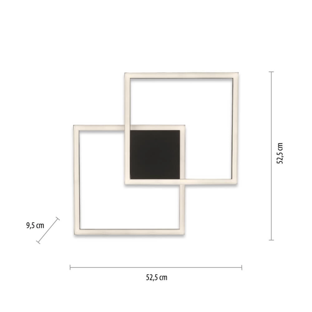 Plafonnier design Q-Marko carré Paul Neuhaus 4012248366622