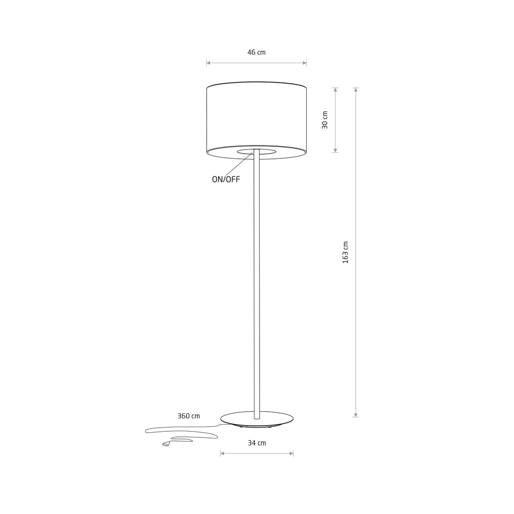 Lampe de pied Amarela Mélange noir Ø 46cm Lyora 5903139116633