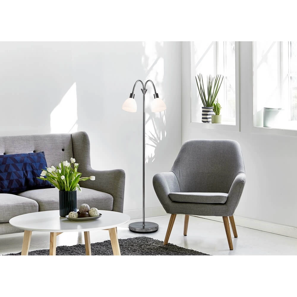 Lampadaire Ray 2 lumières chromées Nordlux 5701581239388