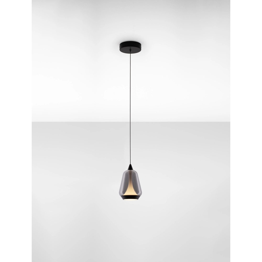 Suspension design Alish Verre fumé à 1 lumière Lyora 5212017477682