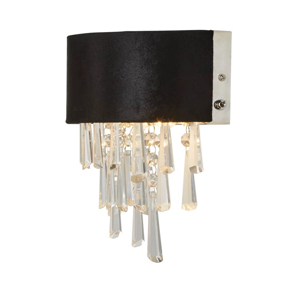 Applique Glamour noir avec chrome Searchlight 5053423244129