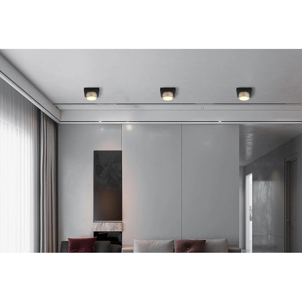 Lampe de plafond Raymond noir avec du champagne Globo 9007371569373