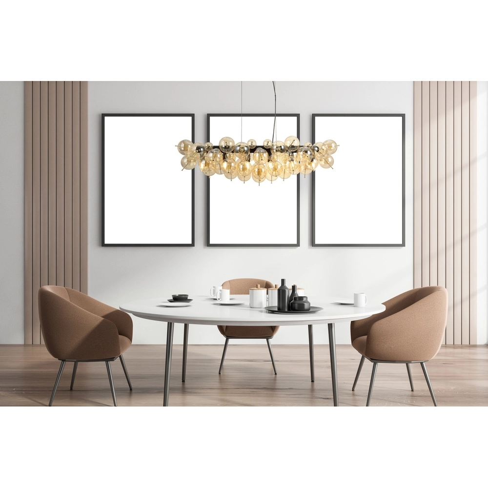Lampe pendante unique Udo Verre ambré 100 cm Globo 9007371474271