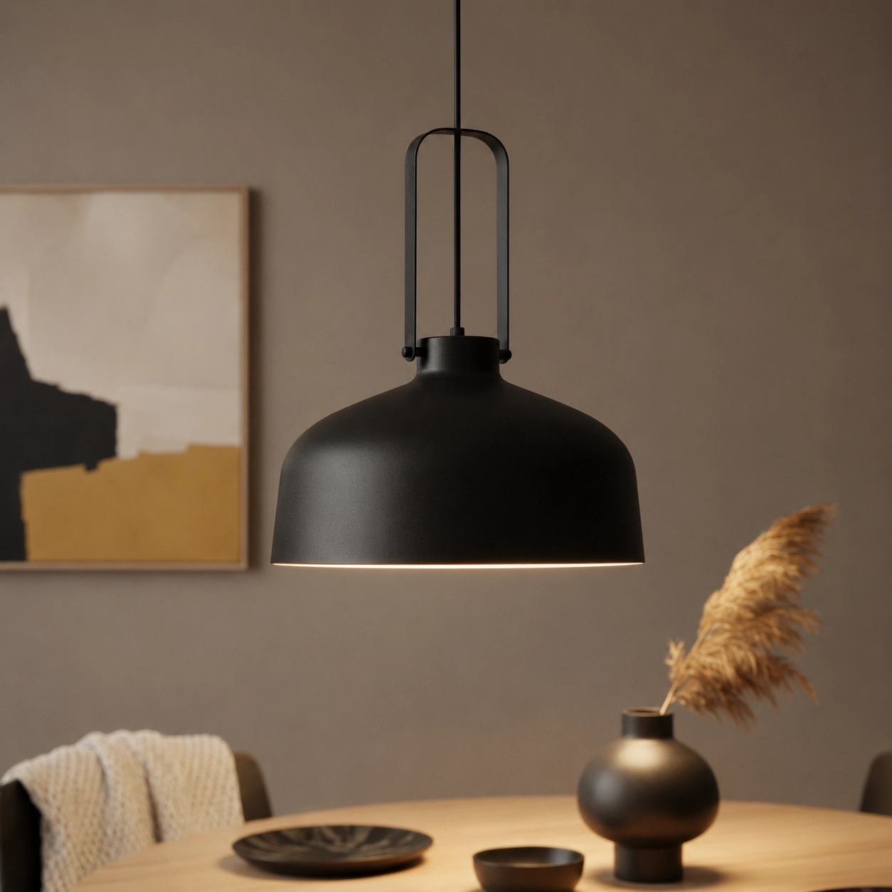 Lampe suspendue noire Mendoza Ø 37,5 cm