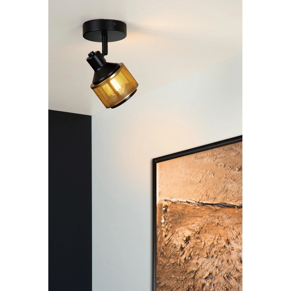 Lampe de plafond Rafa noir avec cuivre Lucide 5411212771285