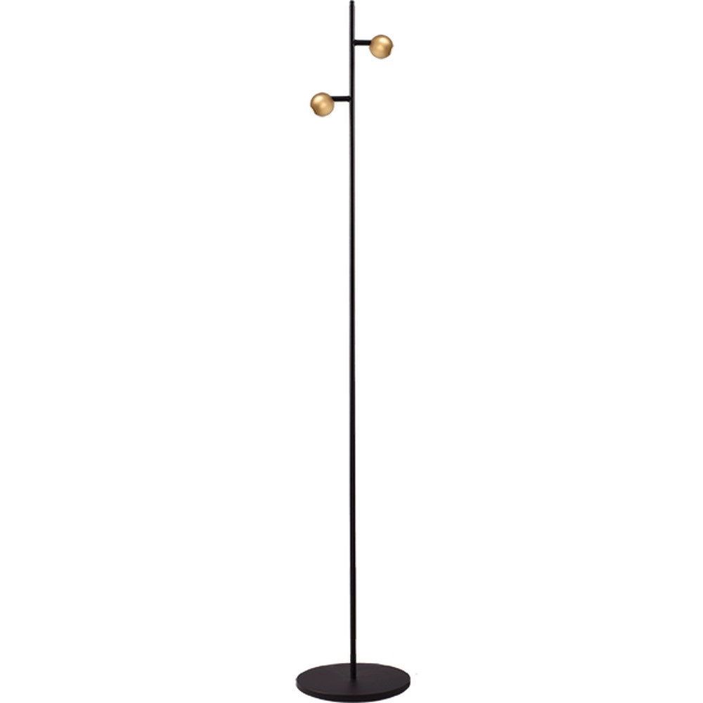 Lampe sur pied à deux lumières Talana noir avec or