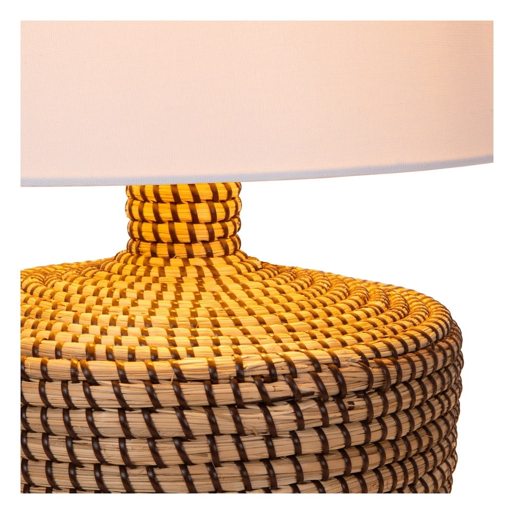 Lampe de table en herbe marine Ambala Ø 35cm - brun avec teinte blanche Premium by Lucide 5411212106100