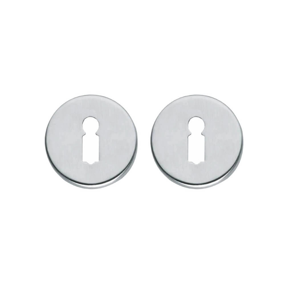 Lot de 2 rosaces clés Tira rond chrome mat Lot de 2 rosaces clés Tira rond chrome mat