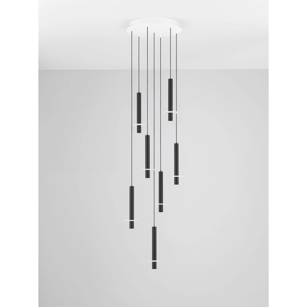 Lampe pendante de conception Noemi noir avec blanc Ø 47cm Lyora 5212063503281