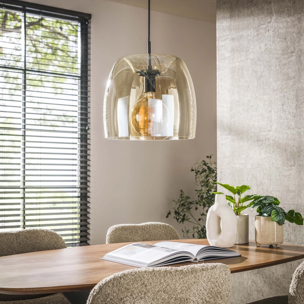 Lampe suspendue en verre Drift Ø 35cm - verre ambré Lyora 8716803512689