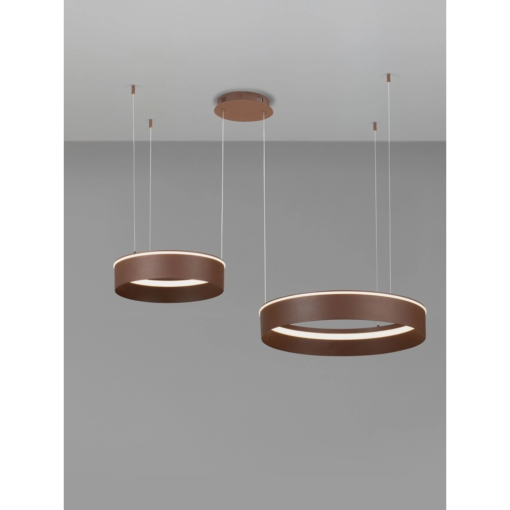 Lampe pendante moderne Olivia Double marron