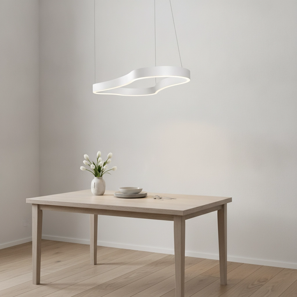Suspension de forme naturelle Dussa blanc 90cm