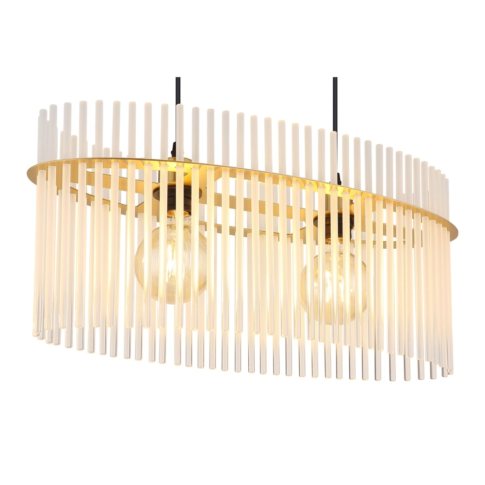 Lampe suspendue Gorley Or avec des bâtons en verre blanc Globo 9007371509140