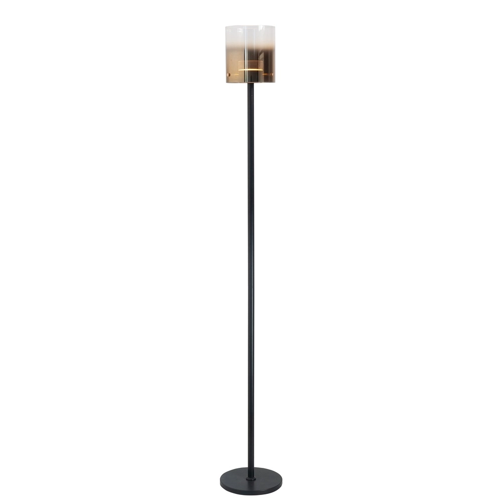 Lampadaire Salerno noir avec verre doré Lampadaire Salerno noir avec verre doré