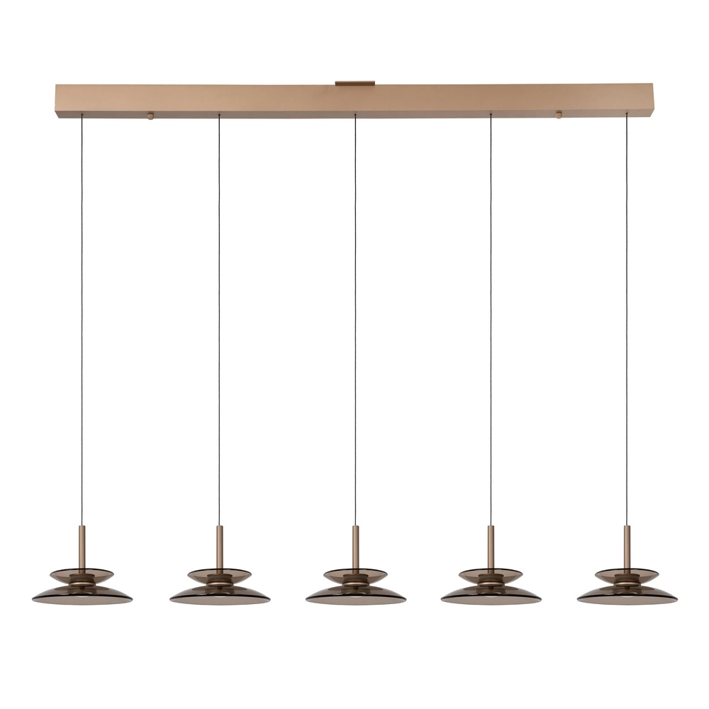 Lampe pendante de salle à manger Santiago Led - champagne - 5x Ø 23cm Premium by Lucide 5411212221902