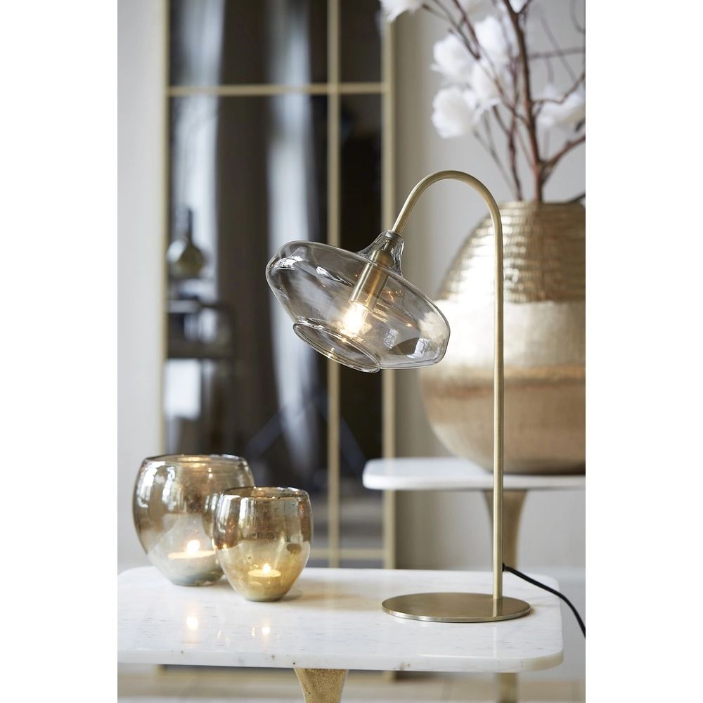 Lampe de bureau en verre Solna Tapis en laiton Light & Living 8717807686628