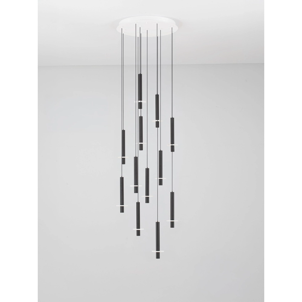 Lampe pendante de conception Noemi noir avec blanc Ø 62cm Lyora 5212063503298