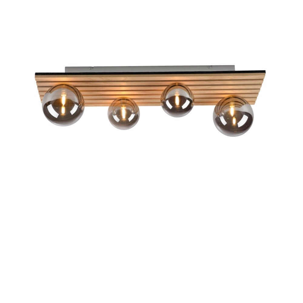 Plafonnier en bois Green Stika rectangulaire Just Light 4043689004248