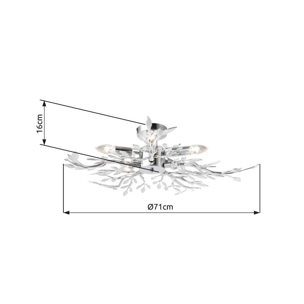 Lampe de plafond Flash chrome Ø 71cm Globo 9007371192953