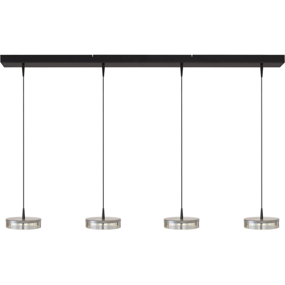 Lampe suspendue à 4 lumières Imperia 130 cm noir avec du nickel
