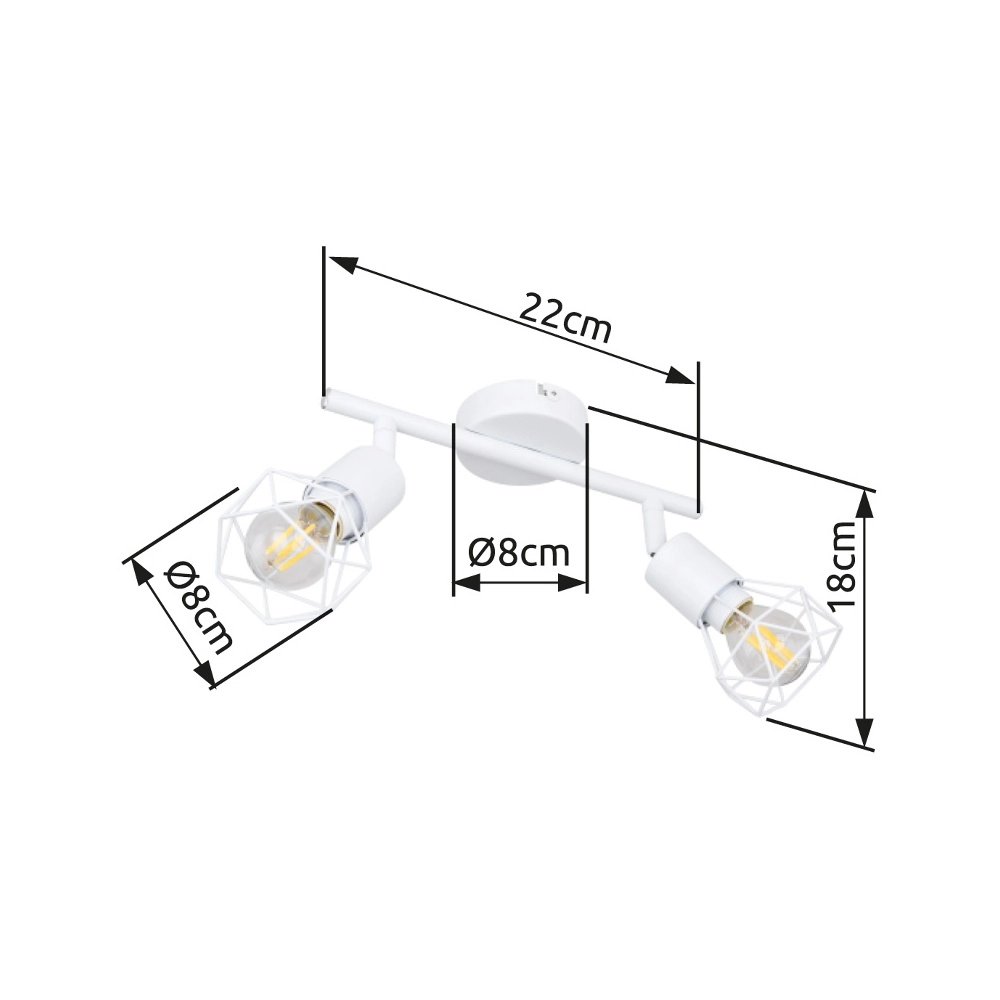 Lampe de plafond Xara I Blanc à deux lumières Globo 9007371412983
