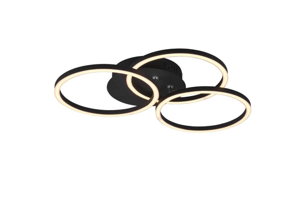 Plafonnier Circle 3 anneaux noir Trio 4017807500615